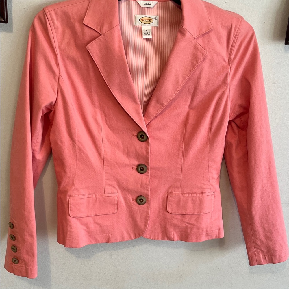Talbots Coral Blazer with Button Accents
